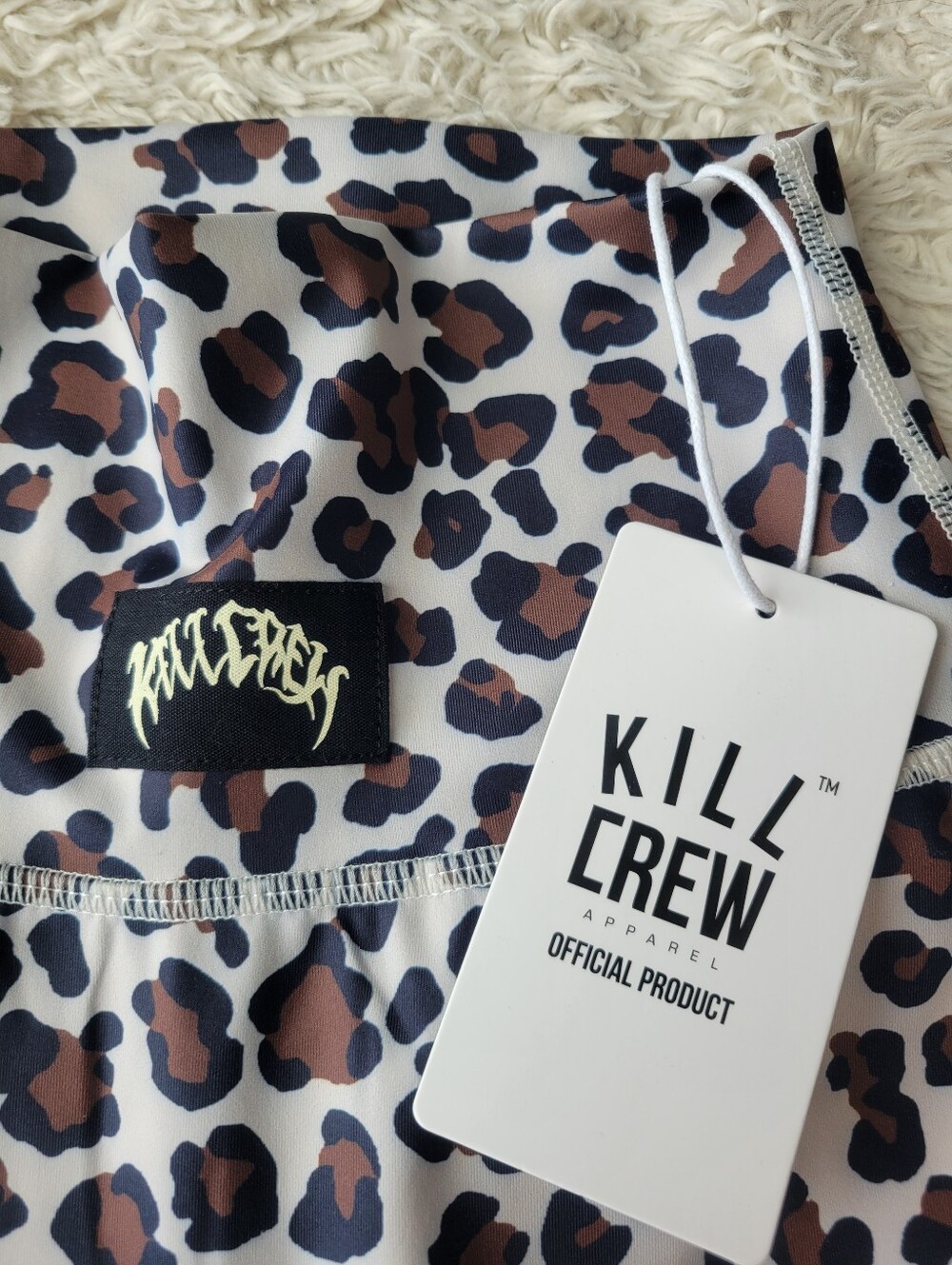 Kill Crew Leopard Print Scrunch Biker Shorts NWT Size XS - Picture 6 of 7